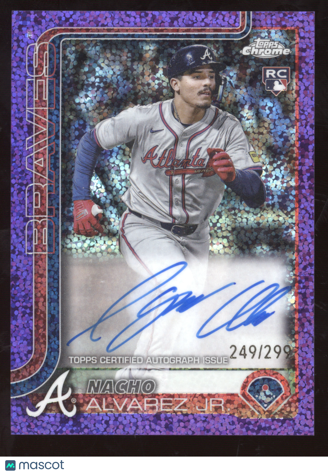 2025 Topps Chrome Nacho Alvarez Jr. #RA-NA Autograph Purple Speckle 249/299 RC