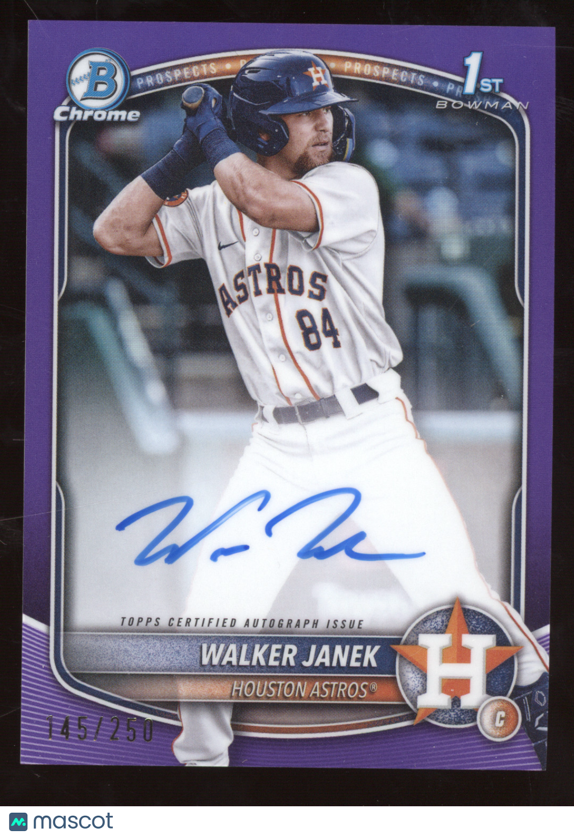 2025 Topps Bowman Chrome Walker Janek #CPA-WJA Purple 145/250