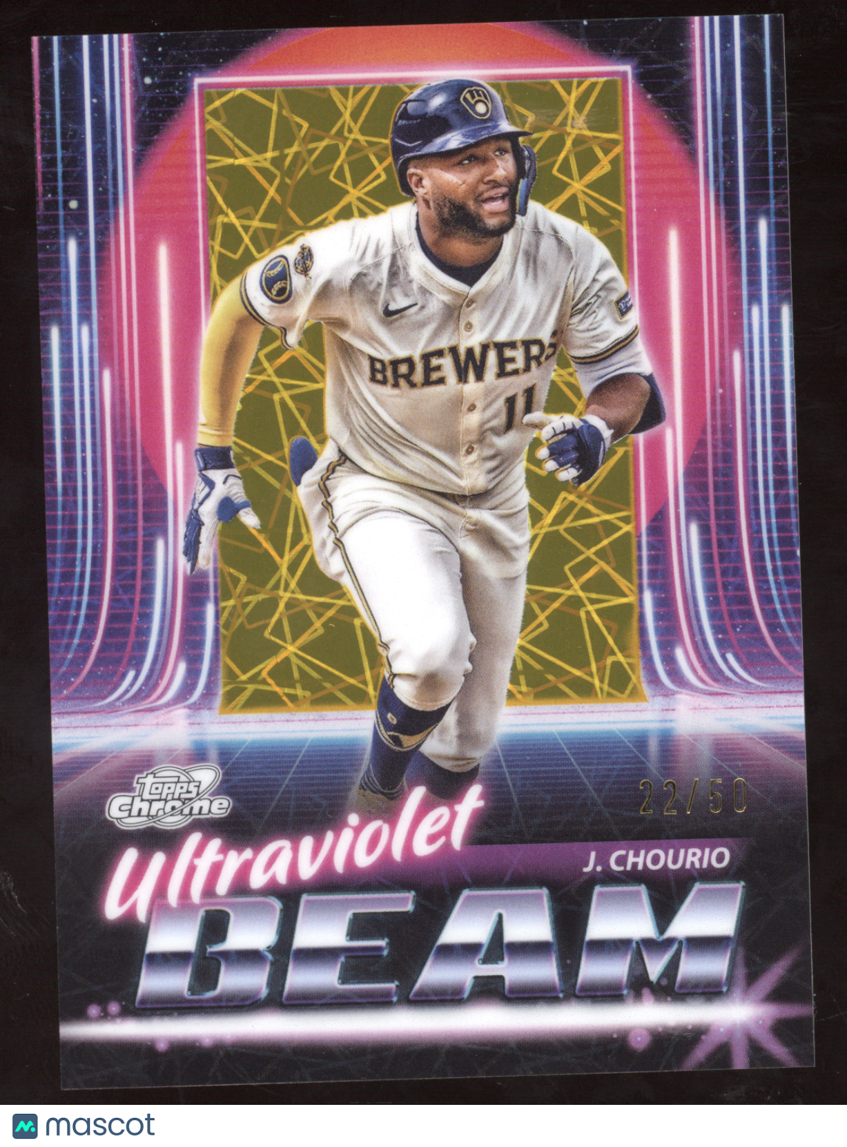 2025 Topps Cosmic Chrome Ultraviolet Beam Jackson Chourio #18 Gold Lazer 22/50