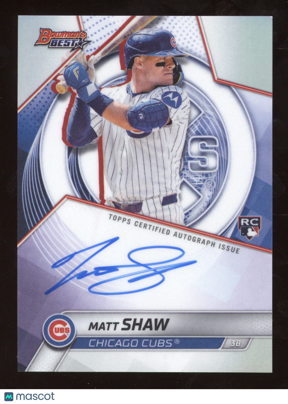 2025 Bowman's Best Autograph Card Matt Shaw #B25-MS Refractor RC