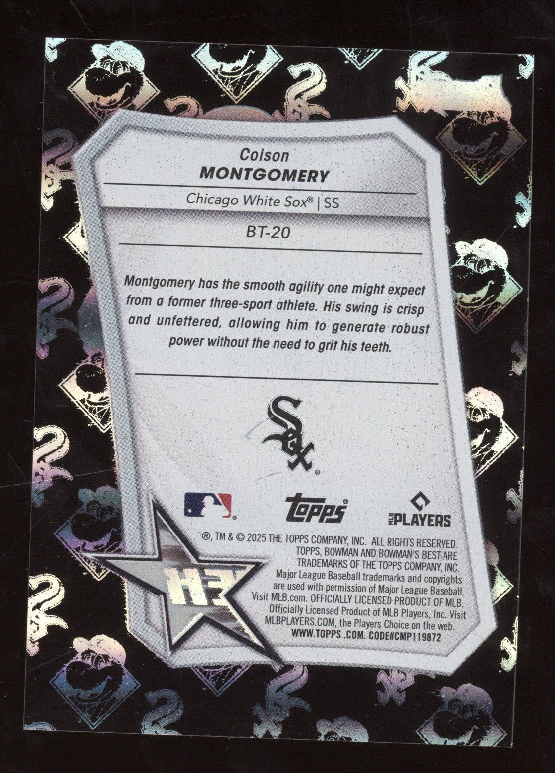 2025 Bowman's Best Best-Tek Colson Montgomery #BT-20 97/99