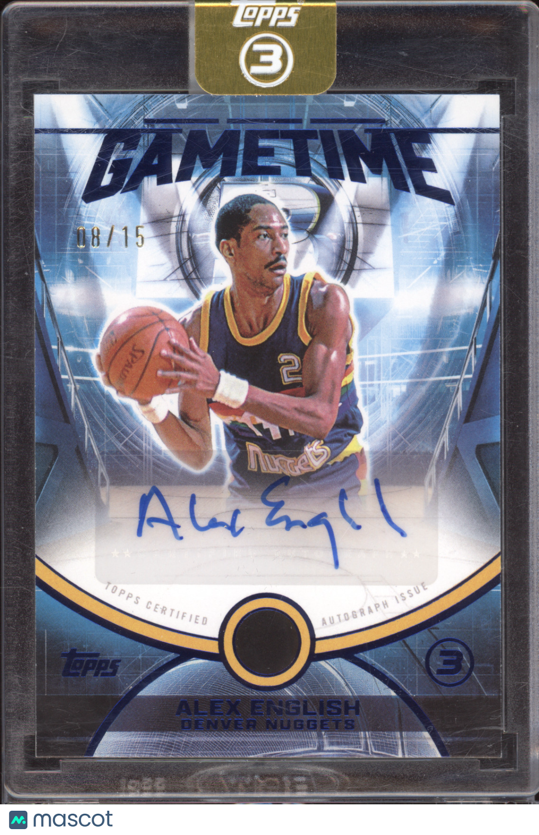 2025 Topps 3 Gametime Autographs Alex English #GT-AE Blue 08/15