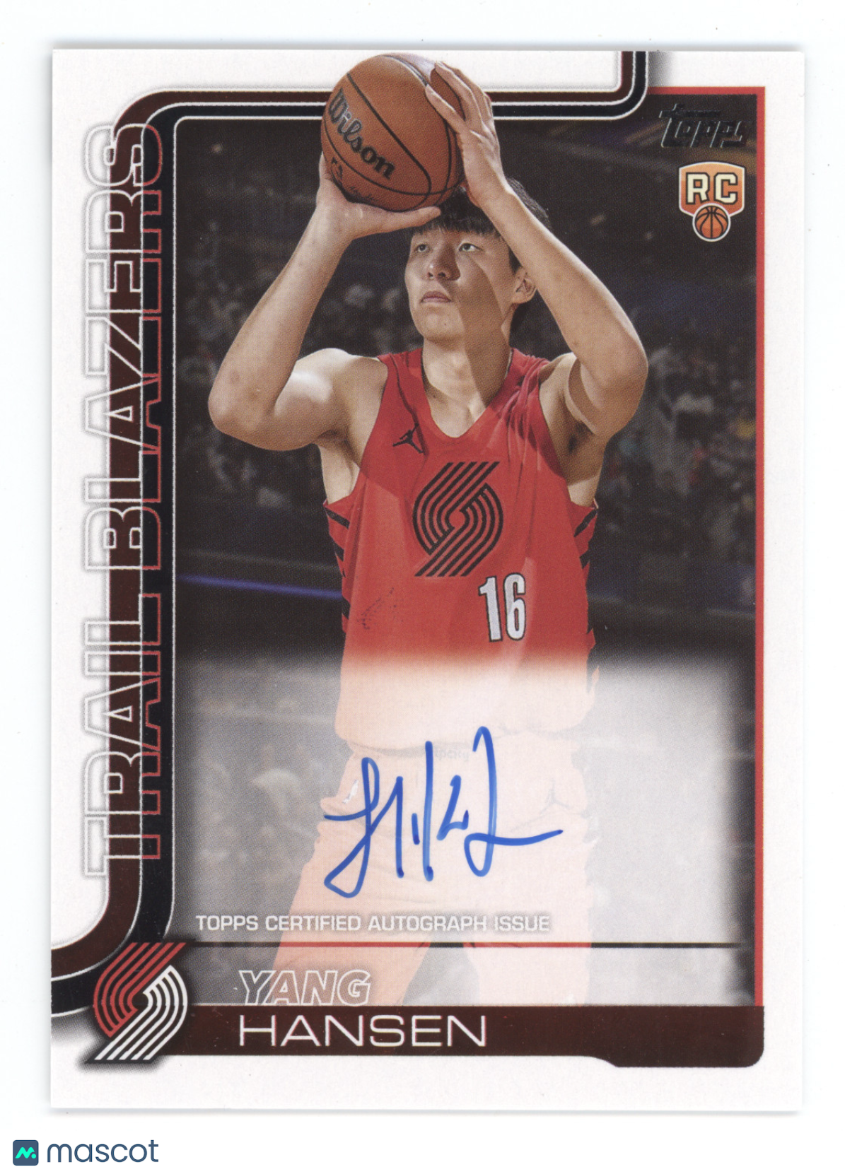 2025 Topps Yang Hansen #TFRR-YH Autograph Card RC
