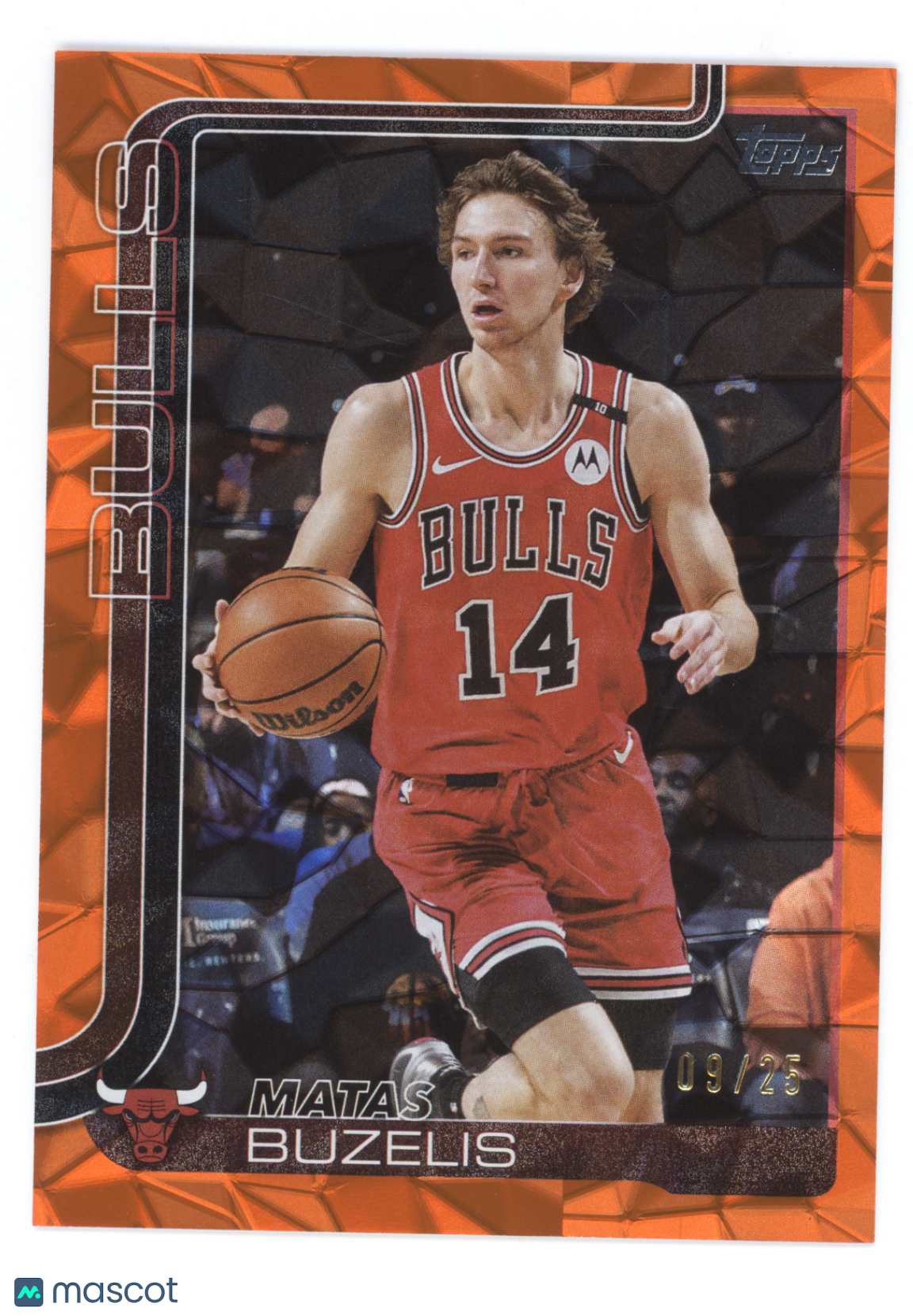 2025 Topps Chrome Basketball Matas Buzelis #37 Orange Diamante 09/25