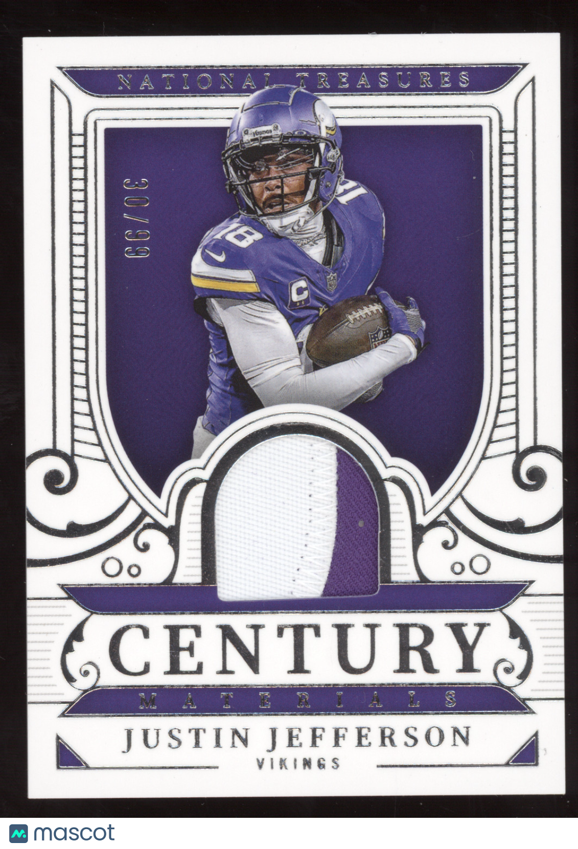 2025 Panini National Treasures Century Materials Justin Jefferson #CM-JJN 30/99