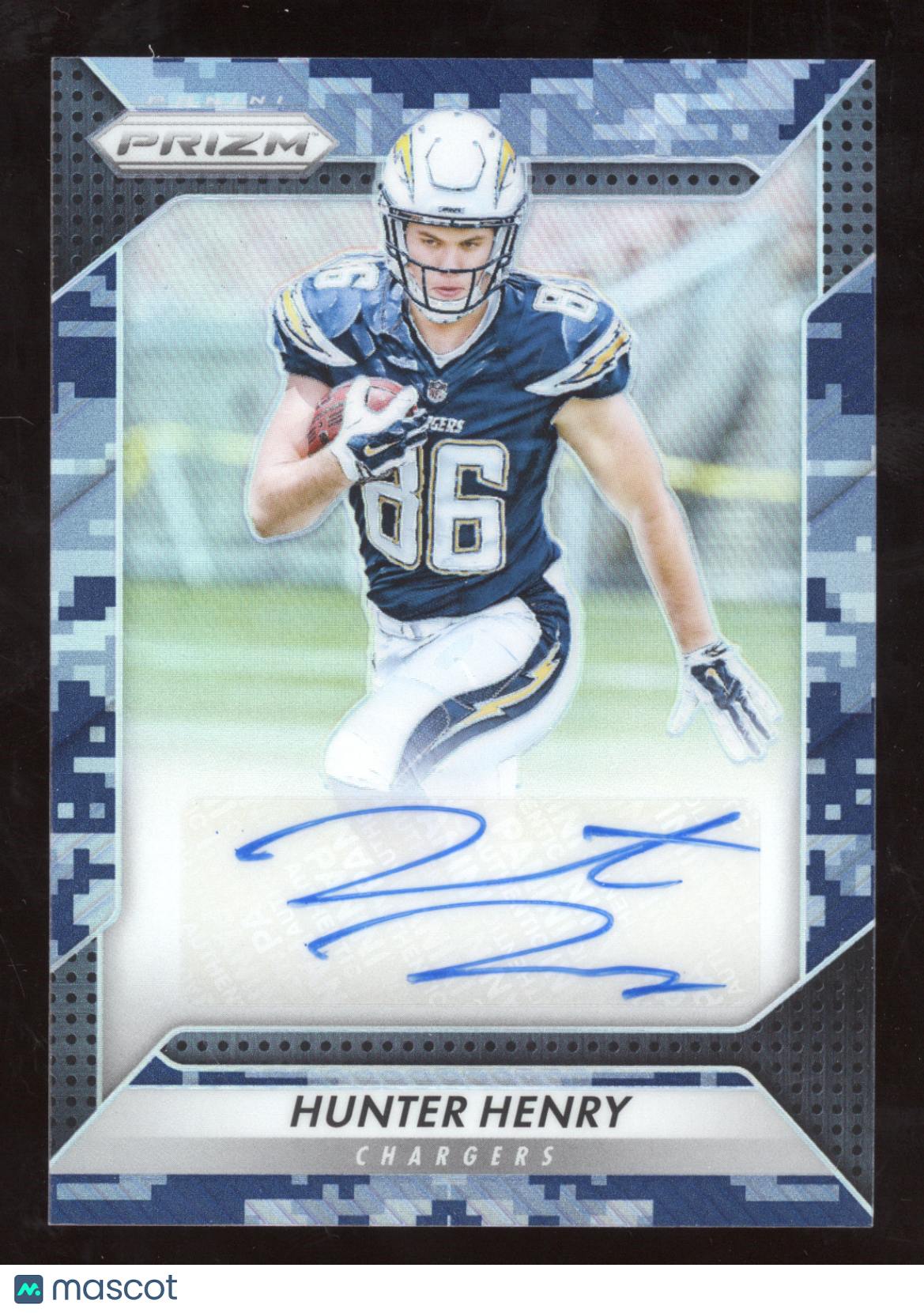 2016 Panini Prizm Football Hunter Henry #RA-HHR Autograph Blue Camo 24/25
