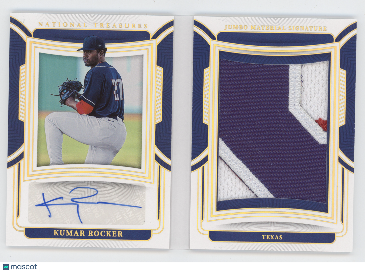 2023 Panini National Treasures Kumar Rocker #KR 04/10 Jumbo Material Signature