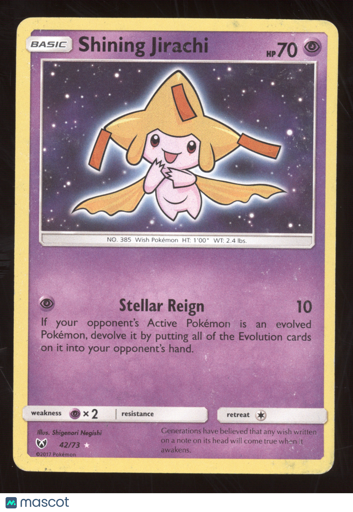 2017 Sun & Moon Shining Legends Shining Jirachi Holo Rare #42/73