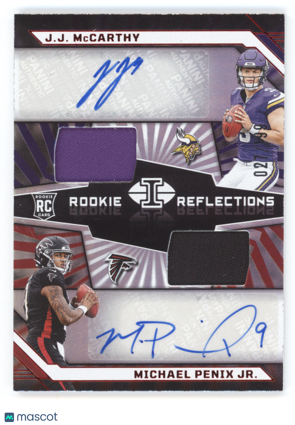 2024 Panini Illusions Rookie Reflections McCarthy/Penix Jr. #RRA-QB 027/199 RC