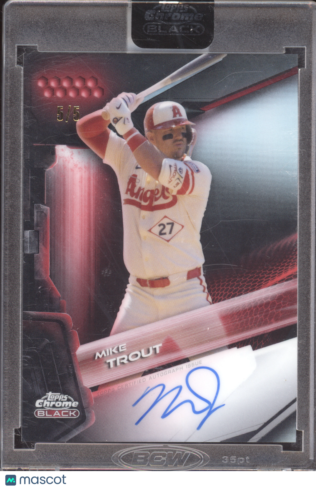 2026 Topps Chrome Black Autograph Mike Trout #CBA-MT Red 5/5