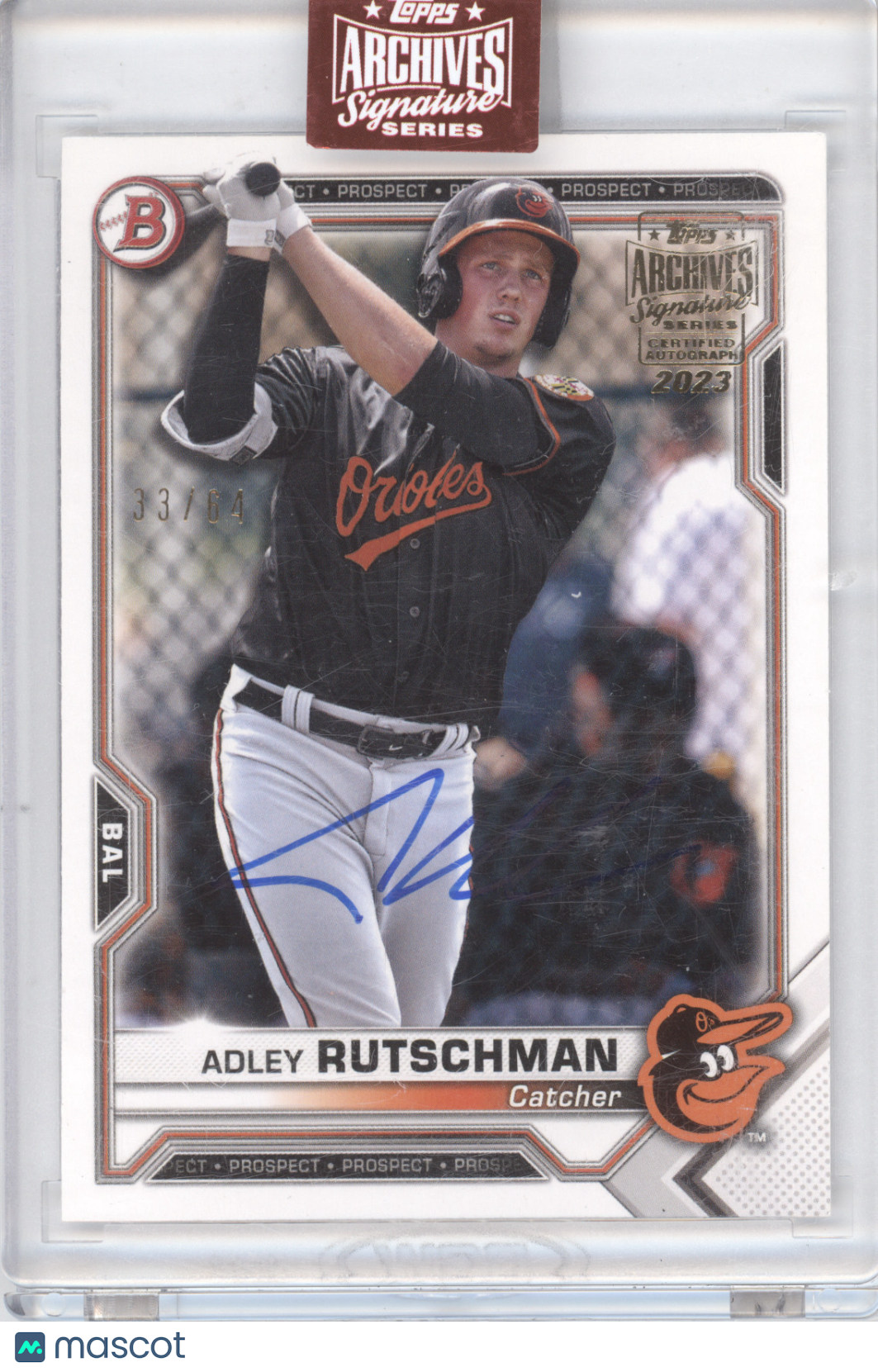 2023 Topps Archives Signature Series '21 Bowman Prospect Adley Rutschman 33/64