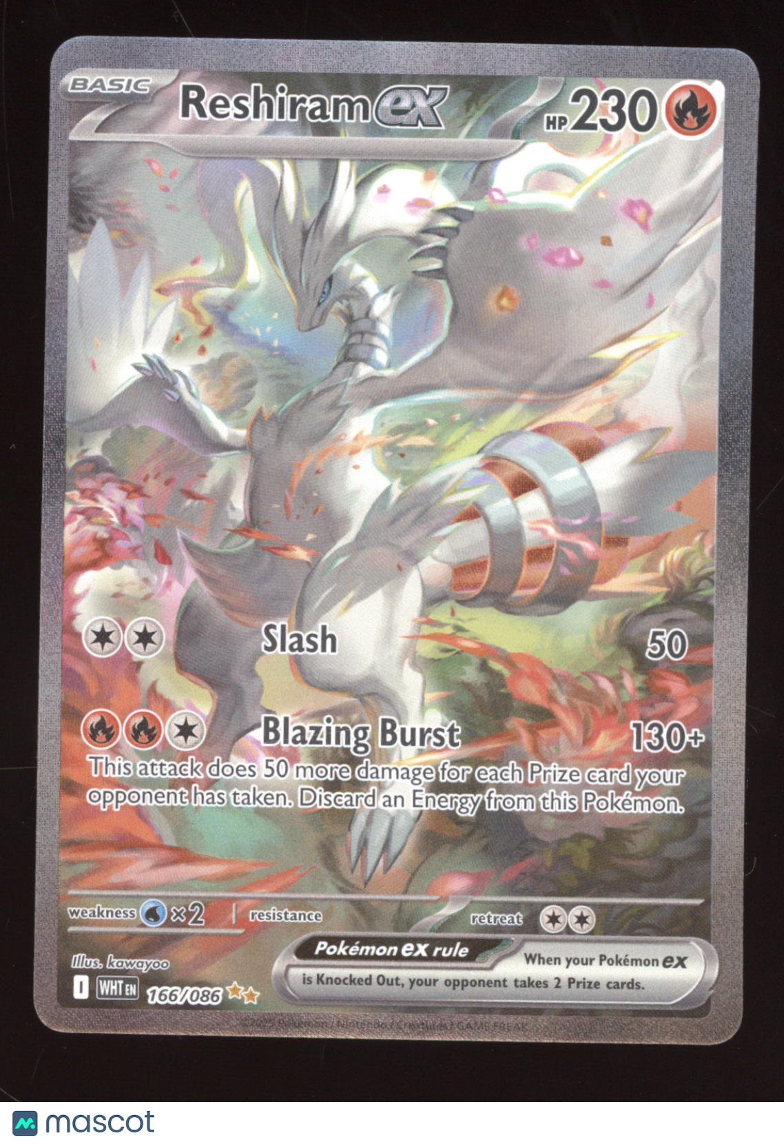 2025 Scarlet & Violet White Flare Reshiram ex Secret Rare #166/086