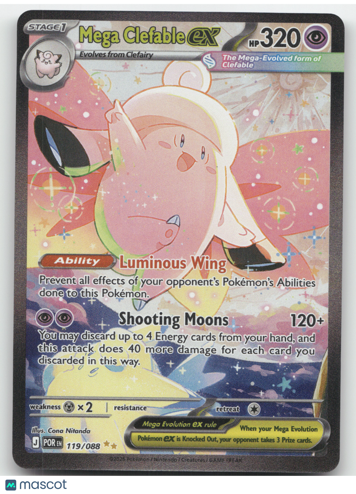 2026 Mega Evolution Perfect Order Mega Clefable ex Secret Rare #119/088