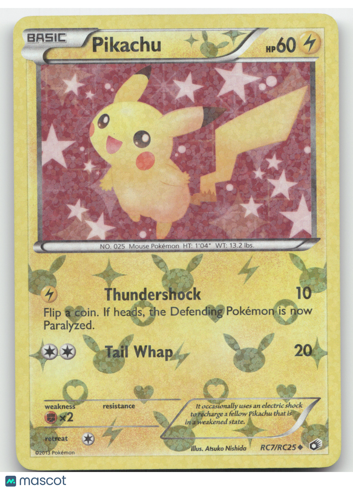 2013 Black & White Legendary Treasures Pikachu #RC7/RC25