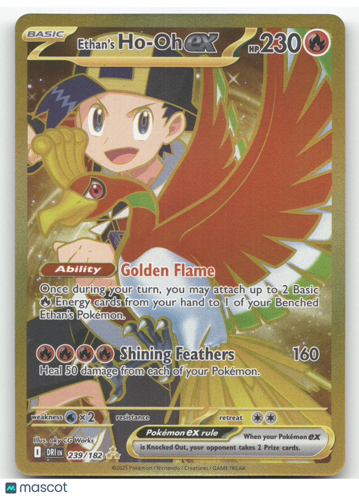 2025 S&V Destined Rivals Ethan's Ho-Oh ex Holo Secret Rare #239/182