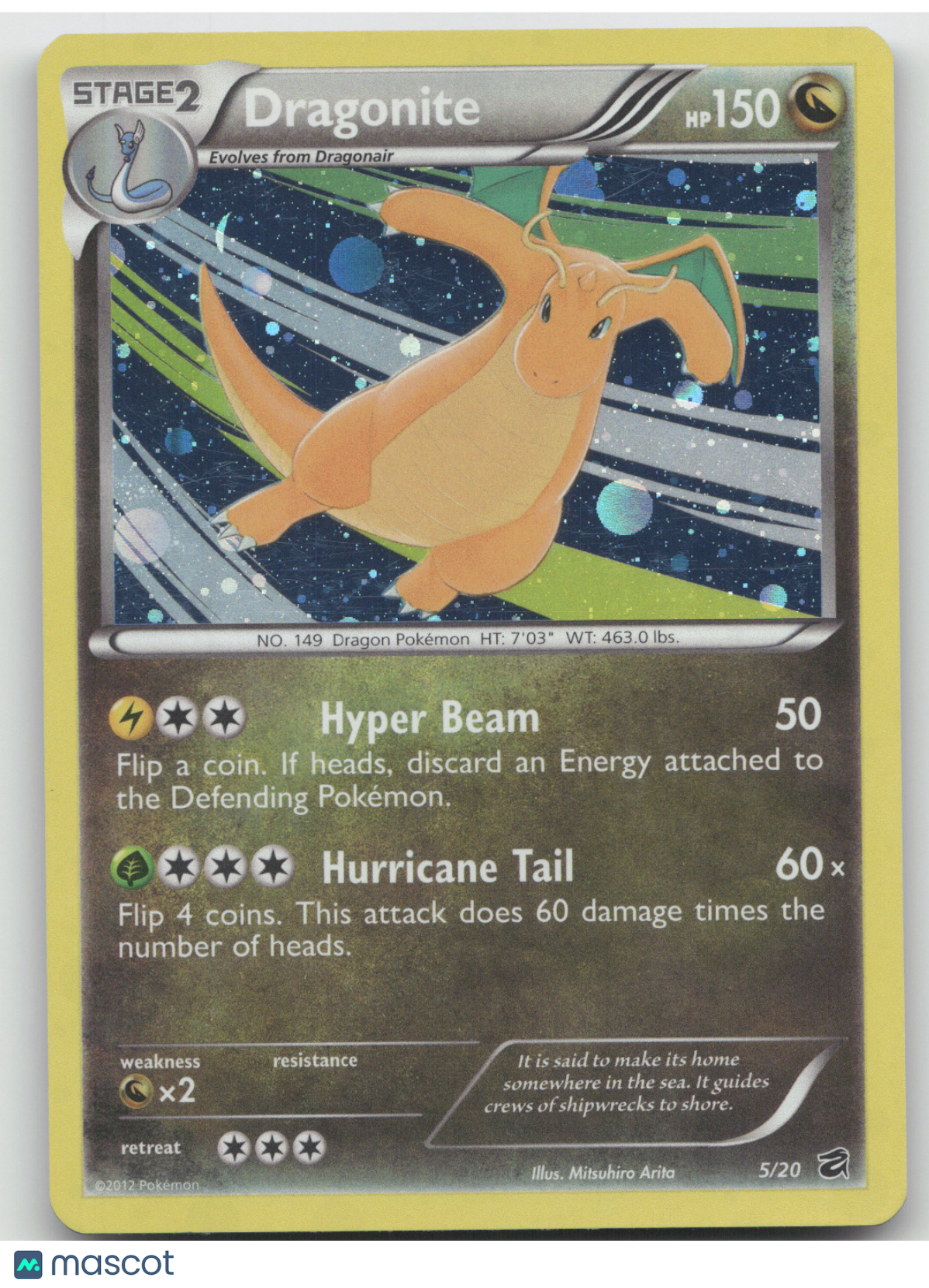 2012 Black & White Dragon Vault Dragonite #5/20