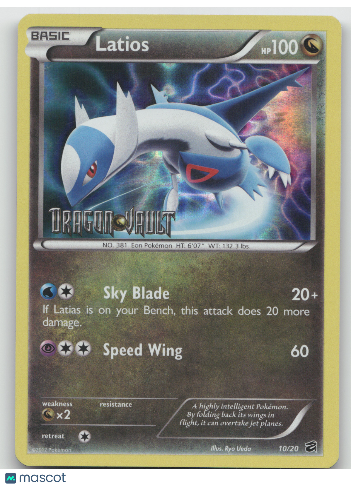 2012 Black & White Dragon Vault Latios Holo Rare #10/20