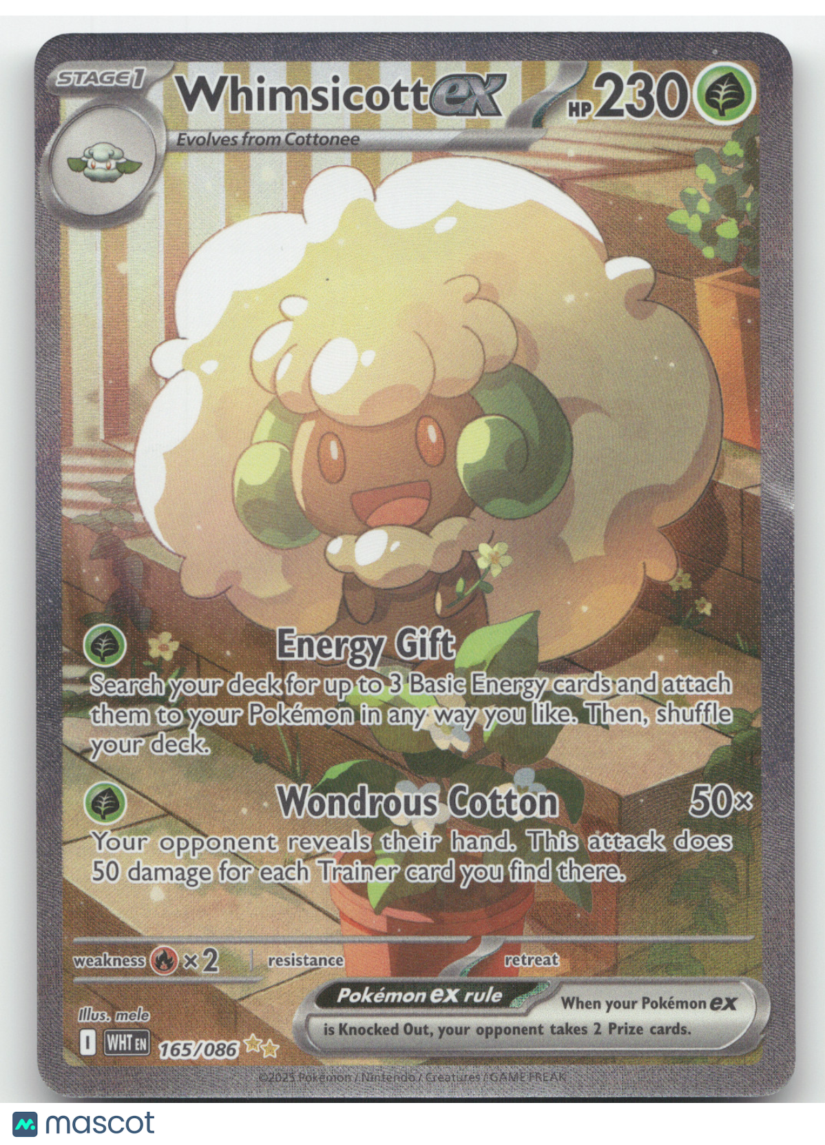 2025 Scarlet & Violet White Flare Whimsicott ex Secret Rare #165/086