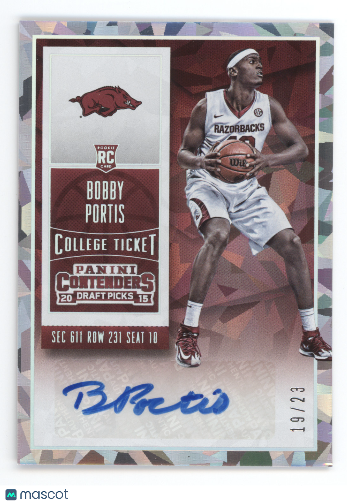 2015 Panini Contenders Draft Picks Autographs Bobby Portis Cracked Ice 19/23 RC