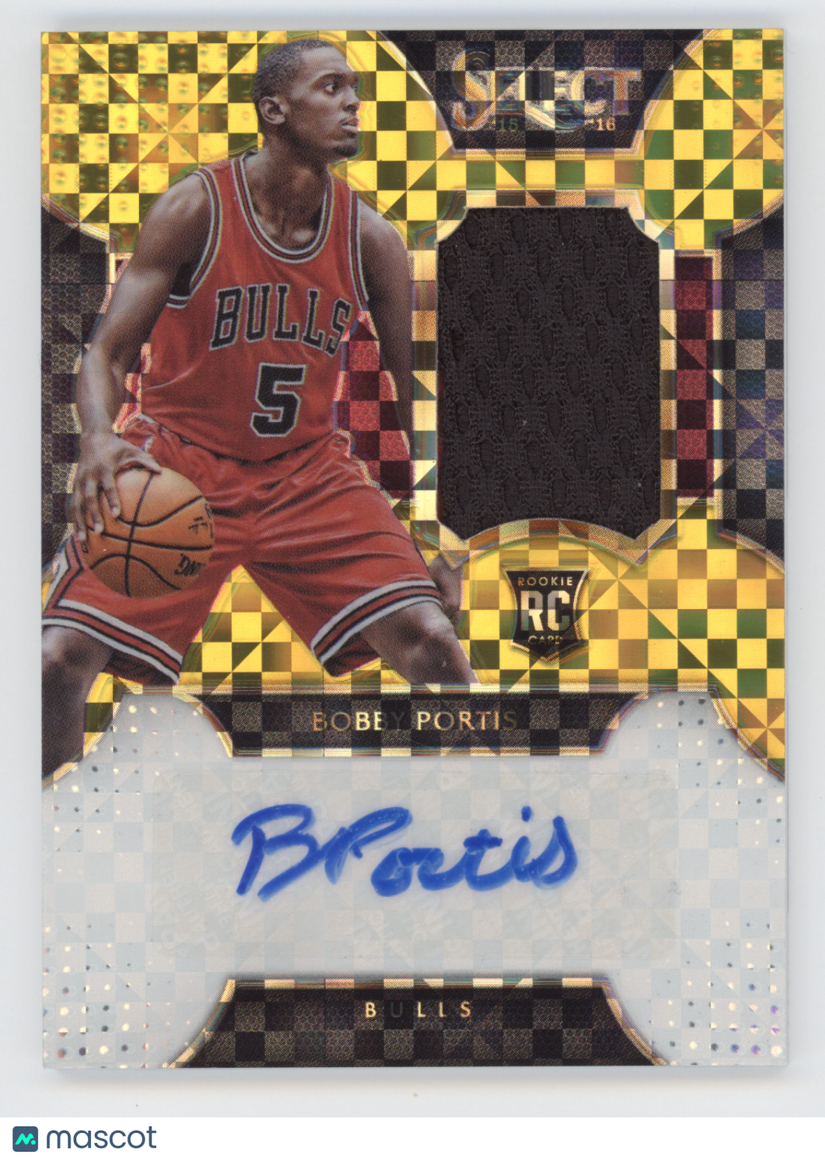 2015 Panini Select Rookie Autographs Bobby Portis Gold Checkerboard 02/10 RC