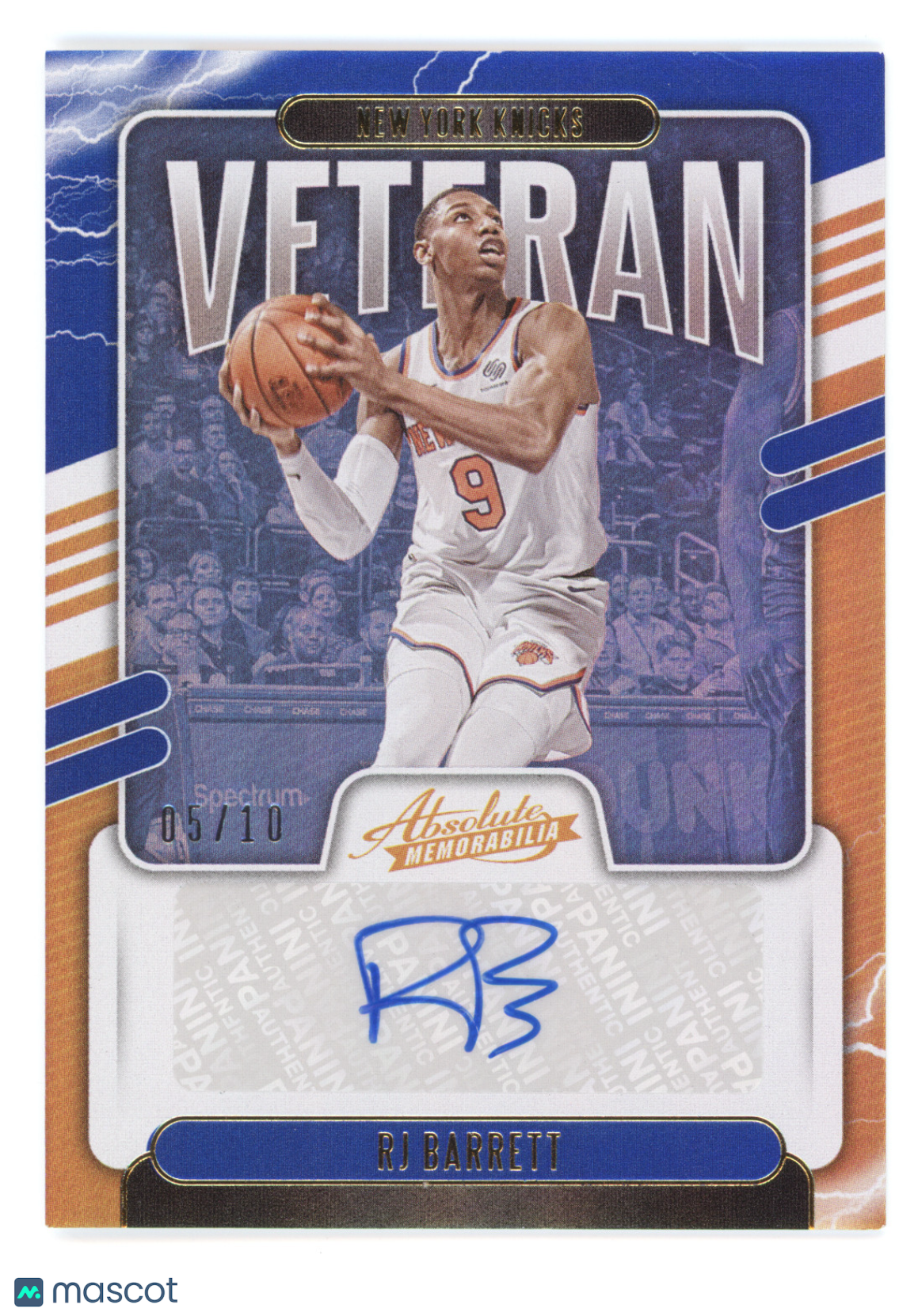 2020 Panini Absolute Veteran Auto RJ Barrett #VA-RJB Level 2 05/10