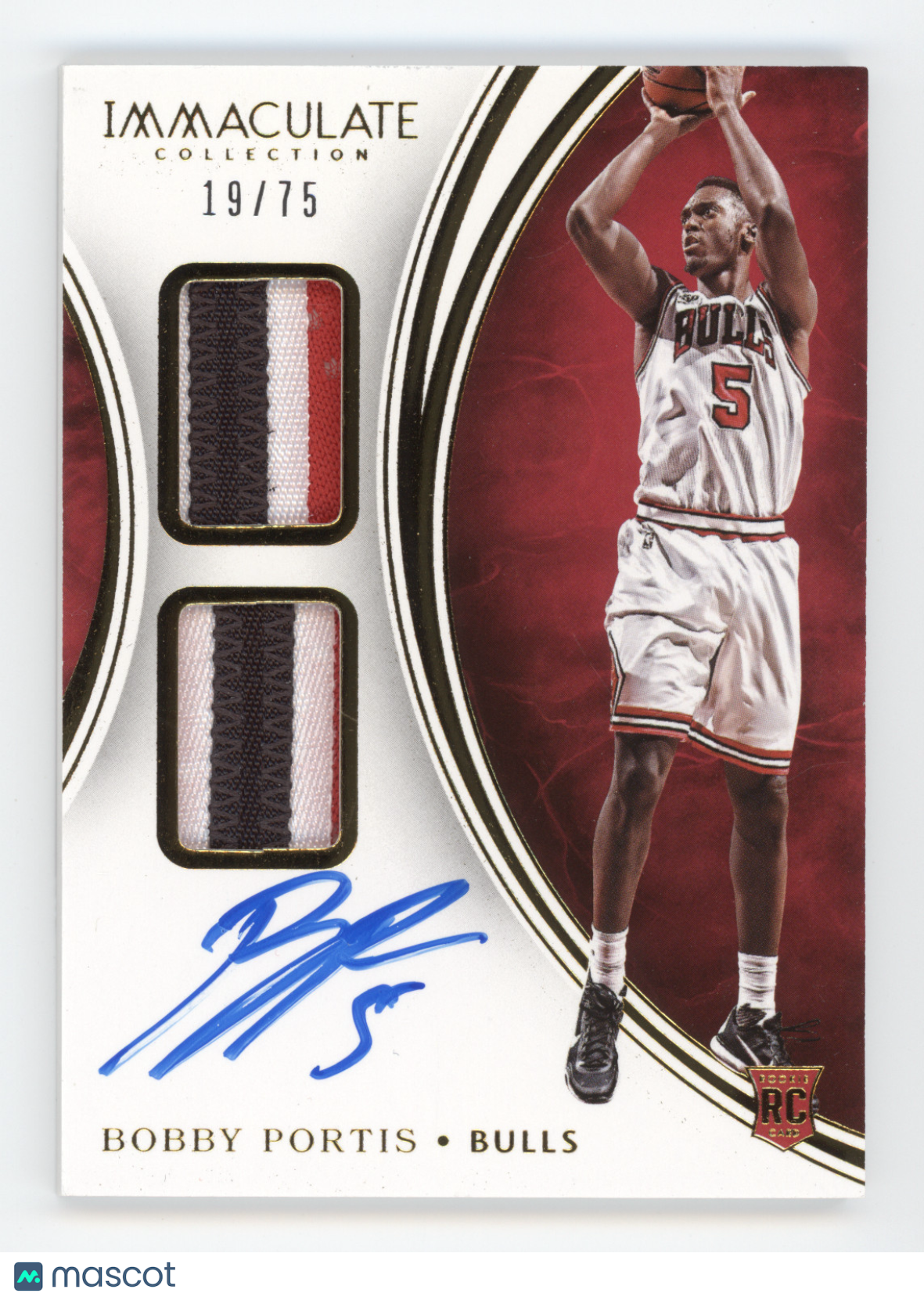 2015 Panini Immaculate Collection Dual Patch Auto Bobby Portis #33 19/75 RC