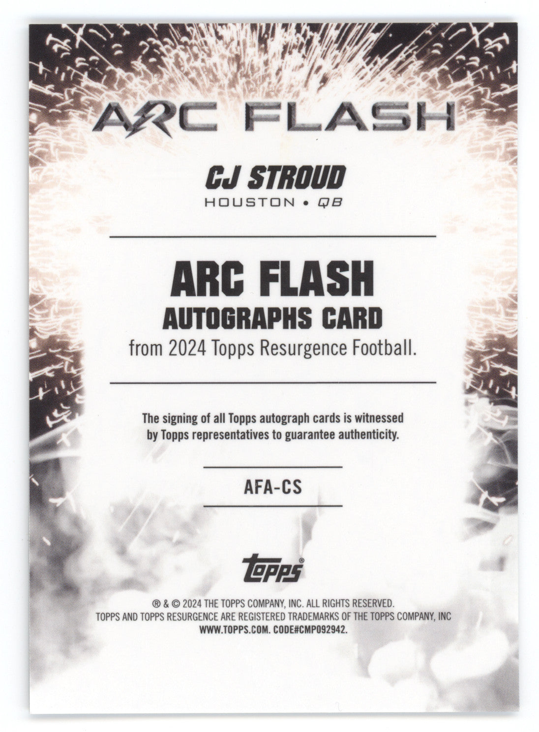 2024 Topps Resurgence Arc Flash Autographs C.J. Stroud #AFA-CS