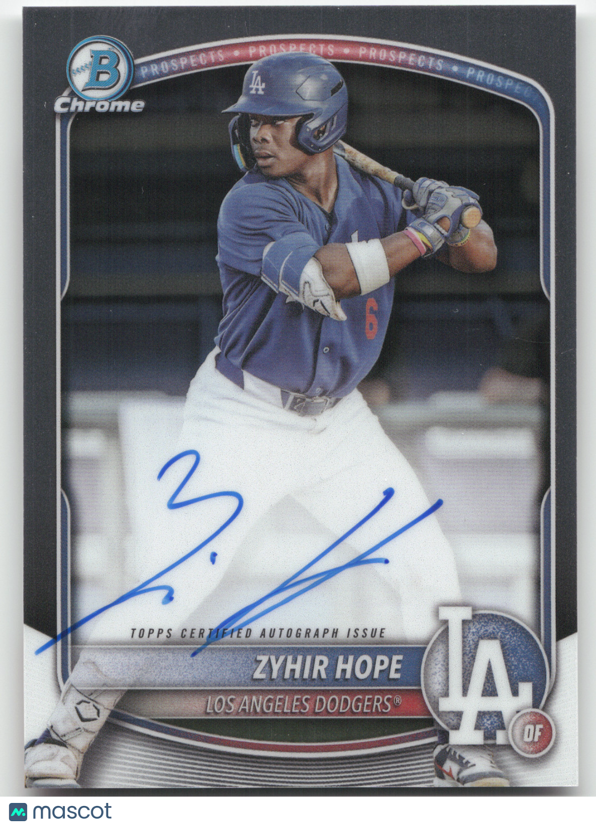 2025 Bowman Chrome Prospect Autographs Zyhir Hope #CPA-ZH
