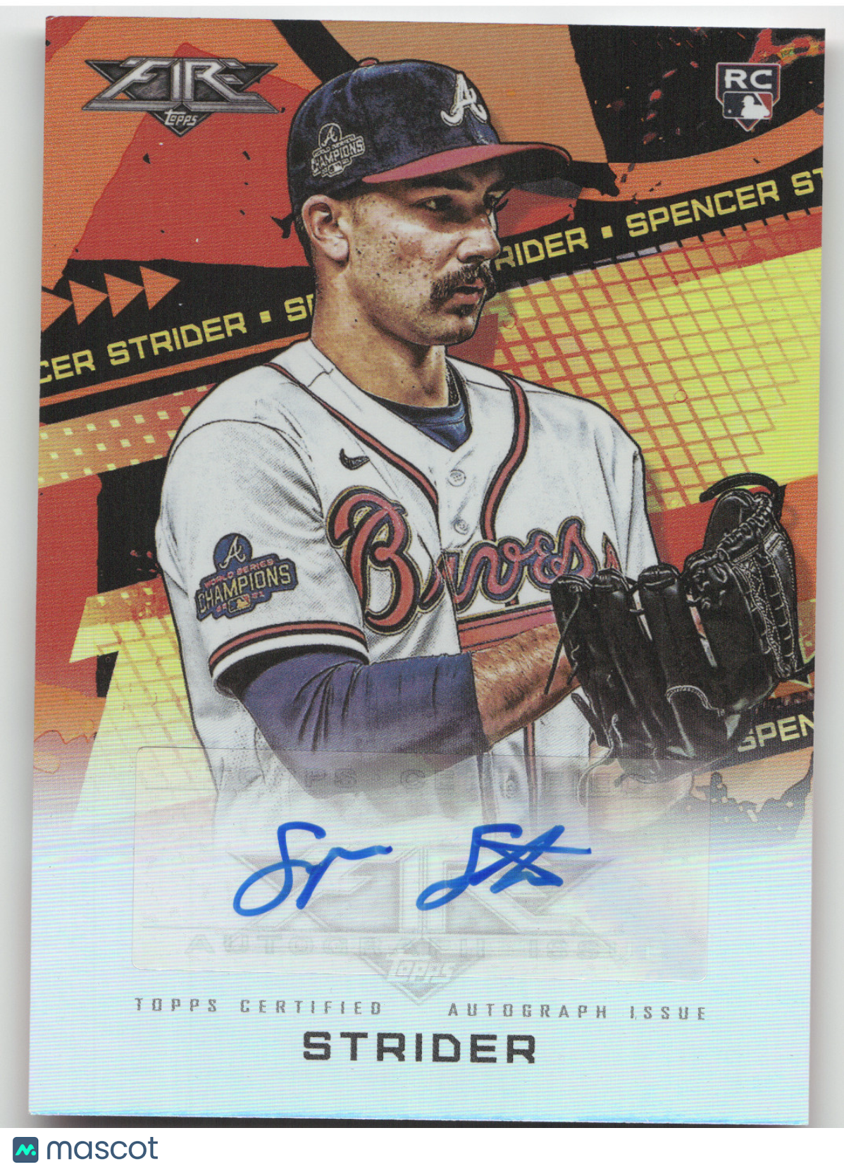 2022 Topps Fire Autograph Spencer Strider #FA-SS 33/99 RC