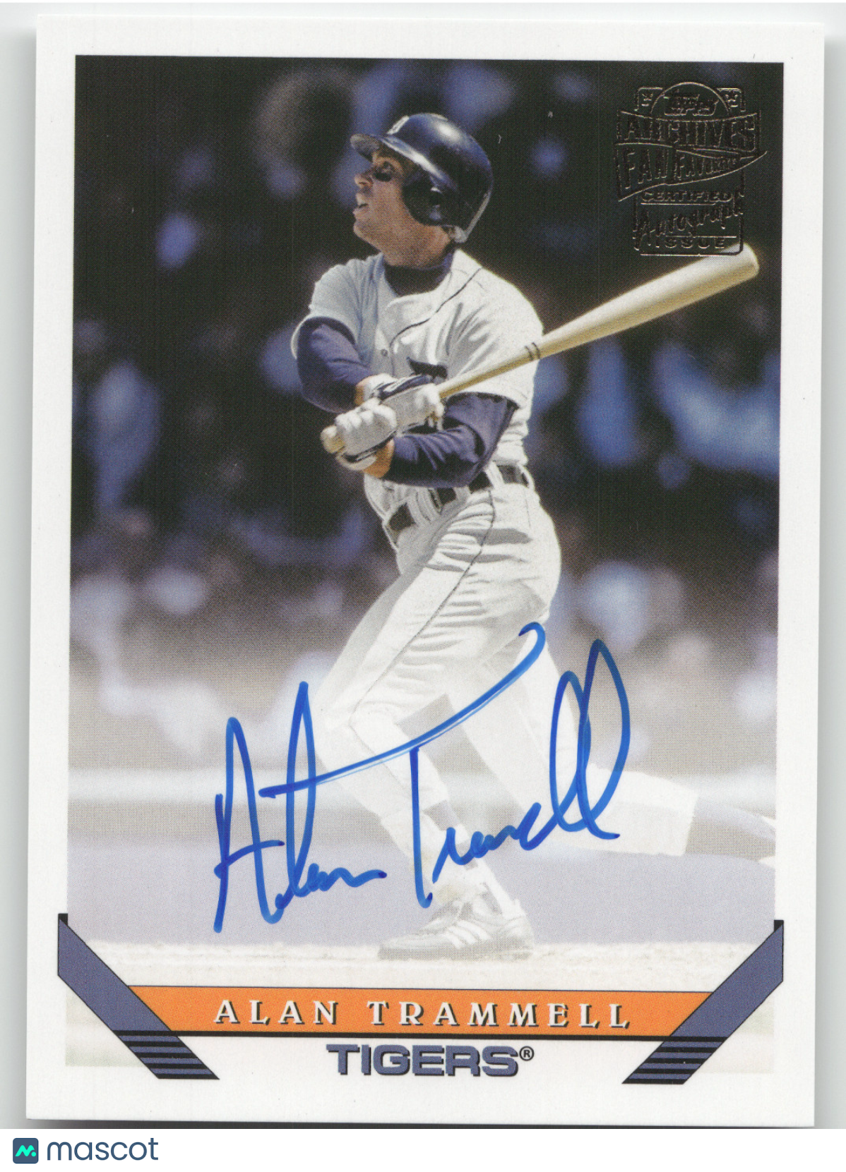 2022 Topps Archives Fan Favorites Autographs Alan Trammell #93FF-AT