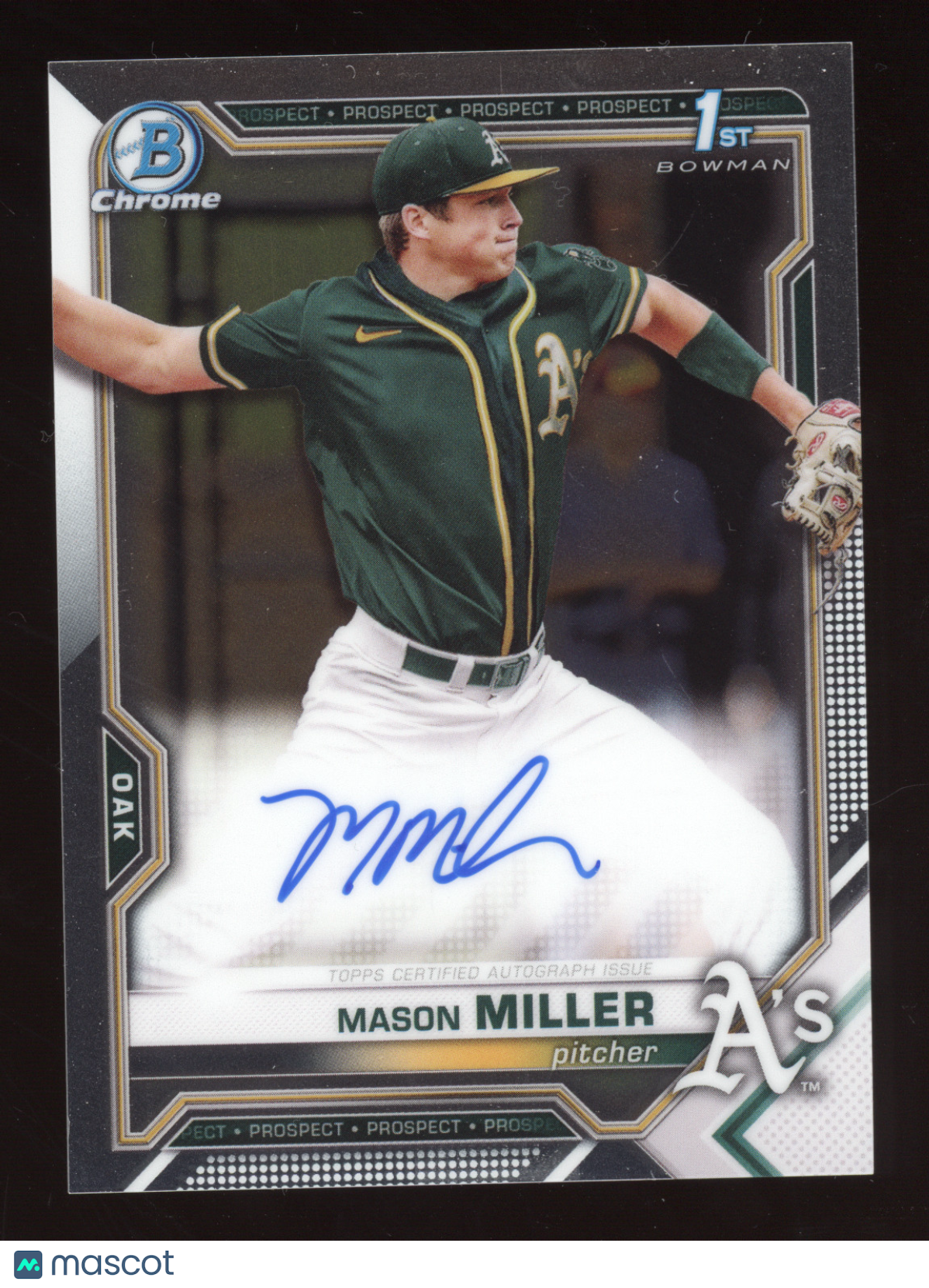 2021 Bowman Chrome Draft Pick Autograph Mason Miller #CDA-MMIL 1st Bowman