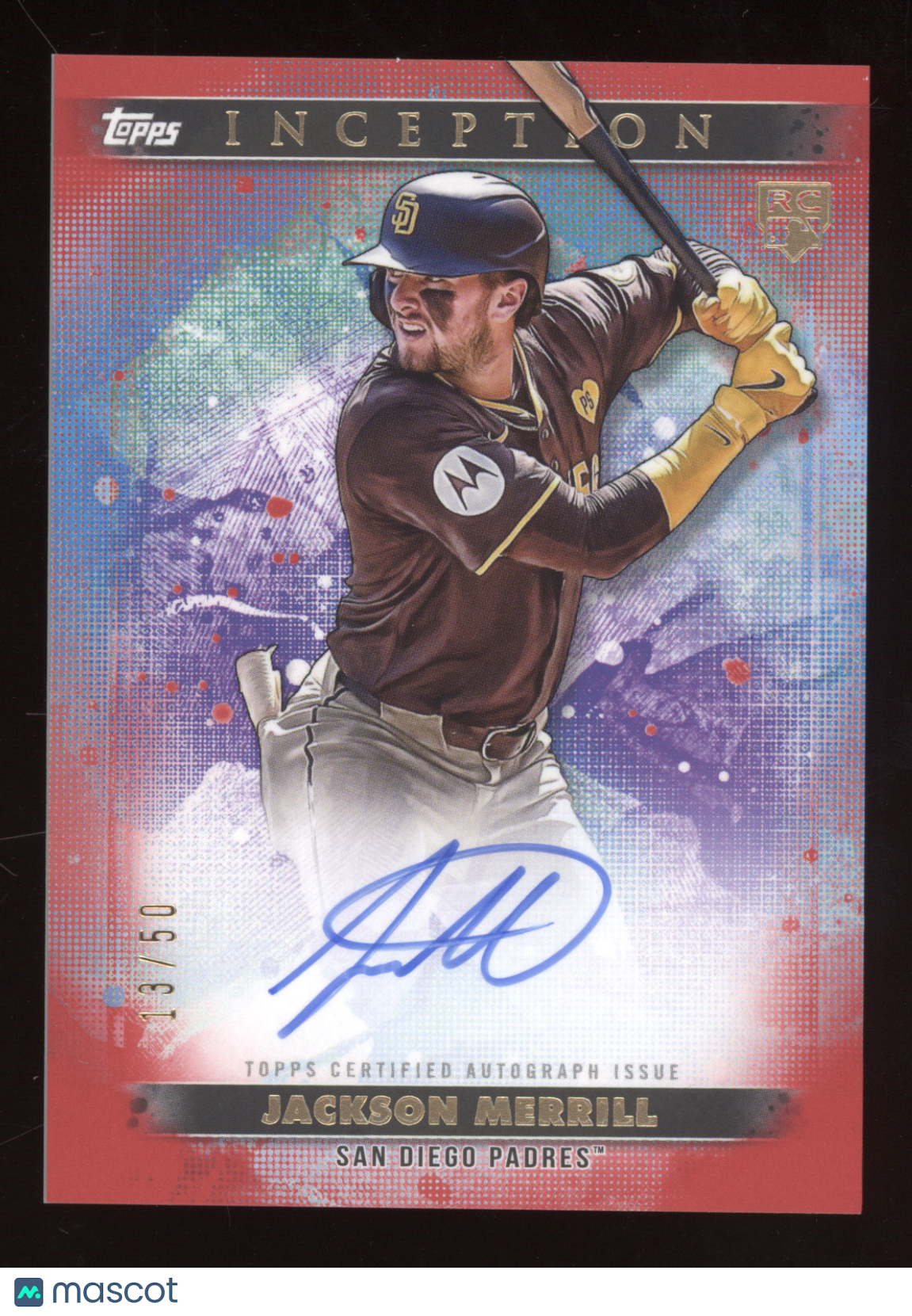 2024 Topps Inception Rookie Autograph Jackson Merrill #BRES-JM Red RC 13/50
