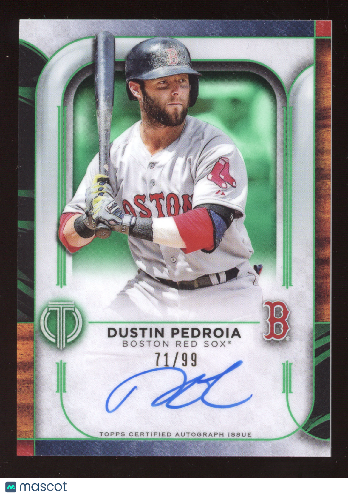 2022 Topps Tribute Autograph Dustin Pedroia #TA-DP Green 71/99