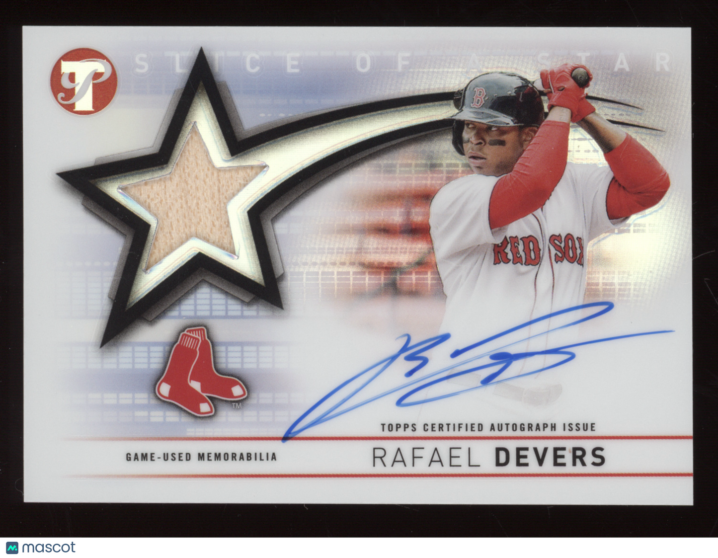 2022 Topps Pristine Slice of a Star Rafael Devers #SSARRD Autographed Relic Card