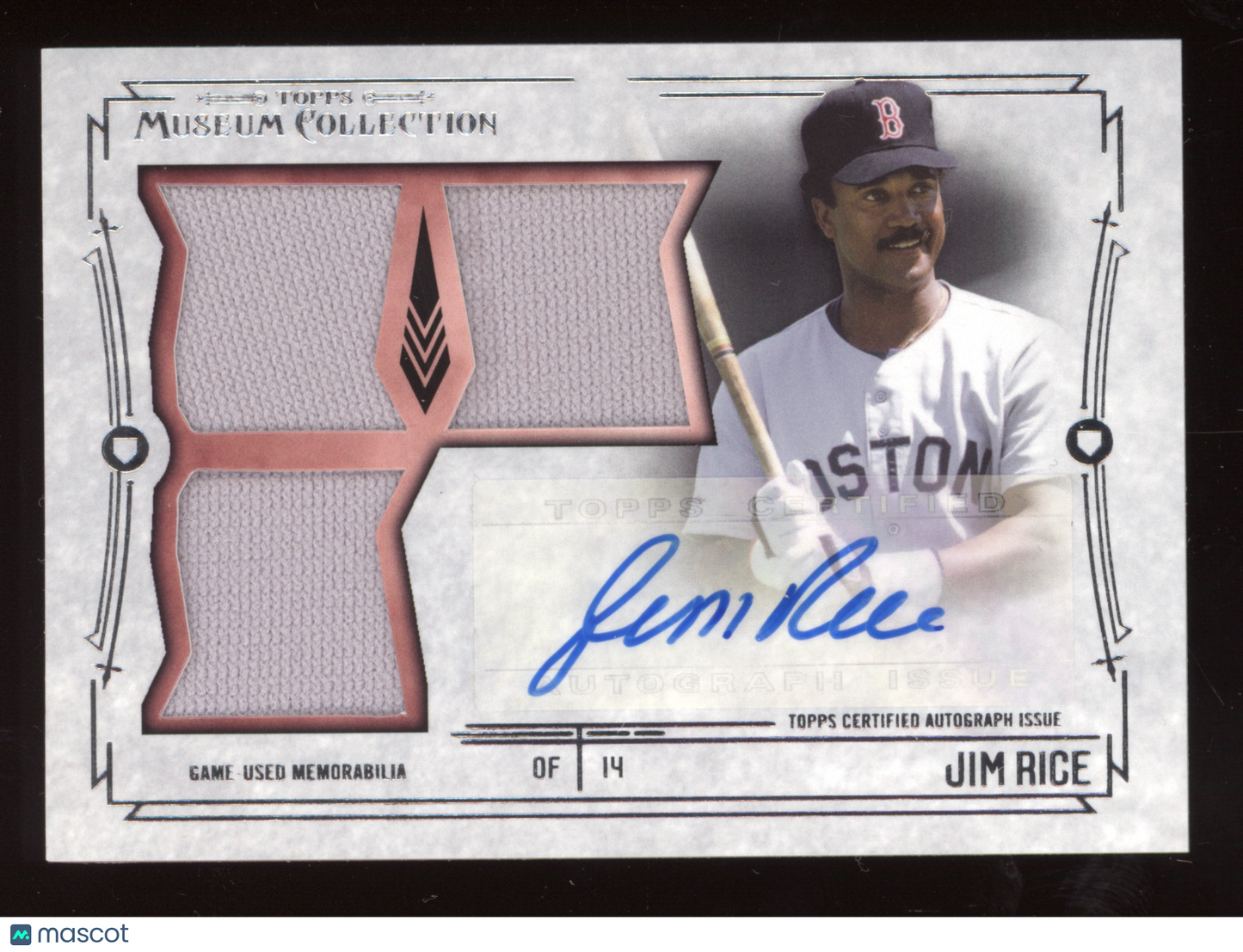 2015 Topps Museum Collection Triple Relic Autograph Jim Rice #SST-JR 102/199