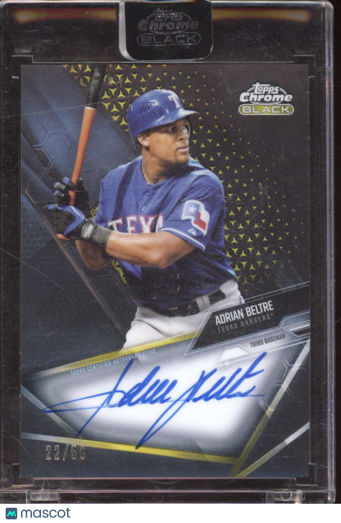 2021 Topps Chrome Black Autograph Adrian Beltre #CBA-AB Gold 22/50