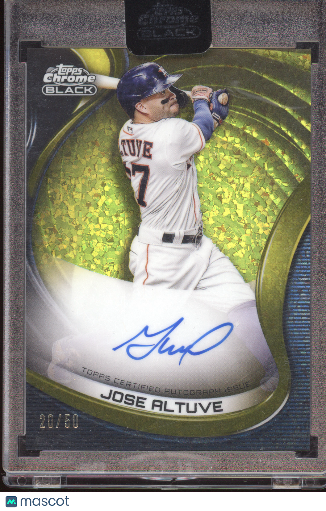 2022 Topps Chrome Black Autograph Jose Altuve #CBA-JAL Gold Mini-Diamond 20/50