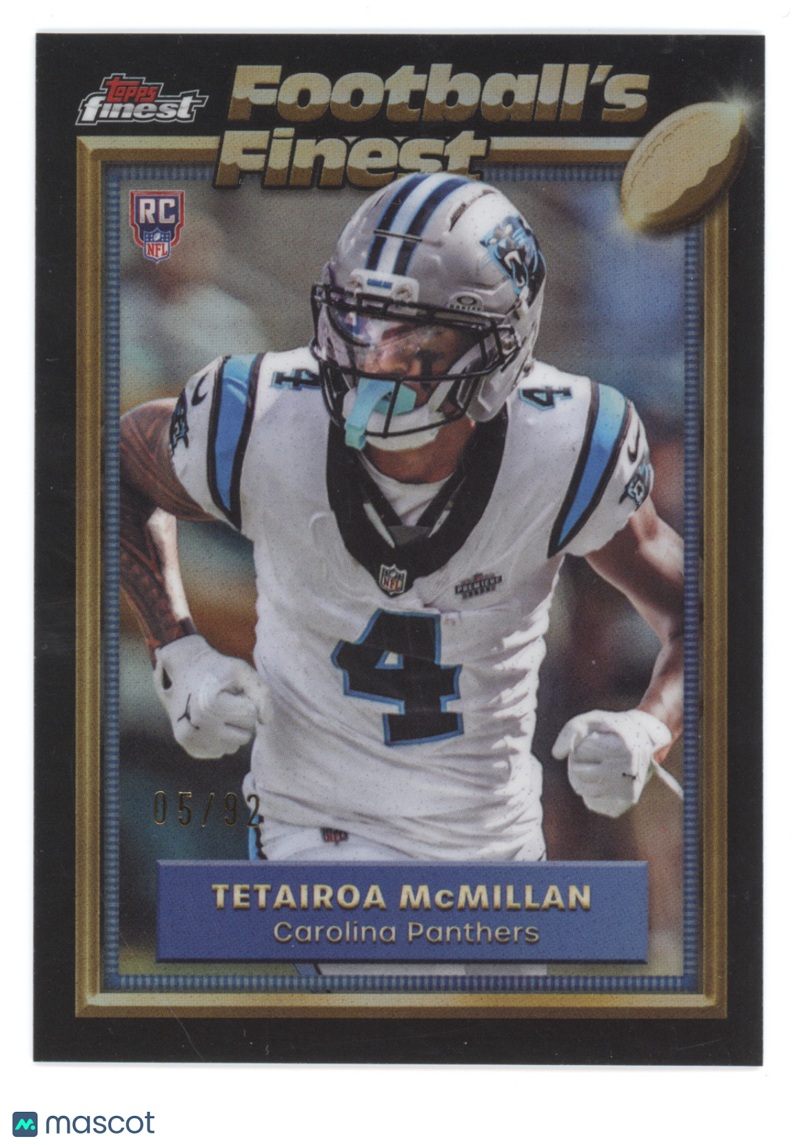 2025 Topps Finest Football Tetairoa McMillan #92-6 '92 Finest RC 05/92