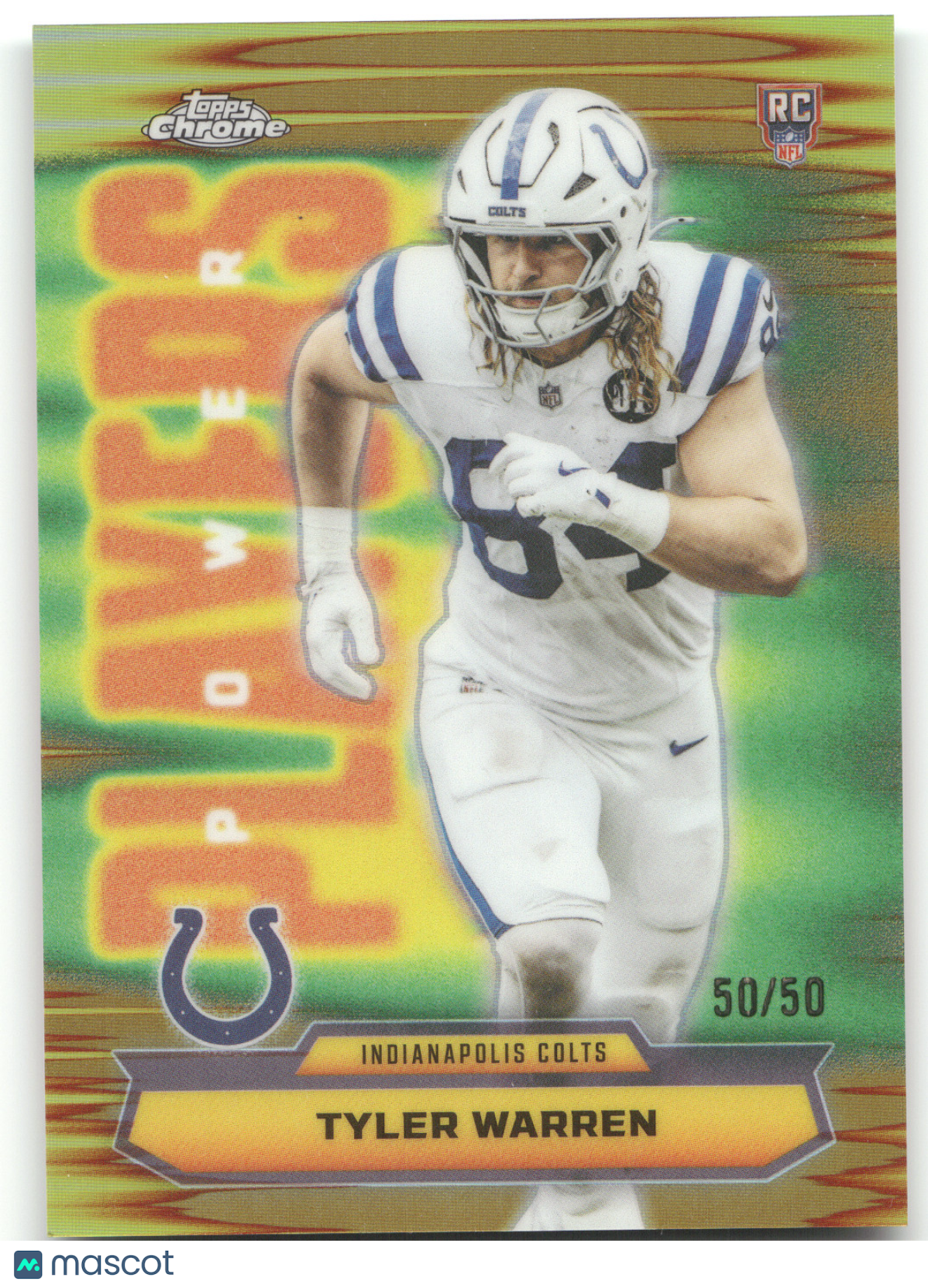 2025 Topps Chrome Power Players Tyler Warren #PP-35 Gold RC 50/50