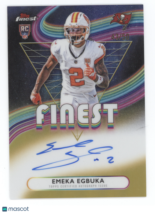 2025 Topps Finest Rookie Autographs Emeka Egbuka #RFA-EE Gold RC