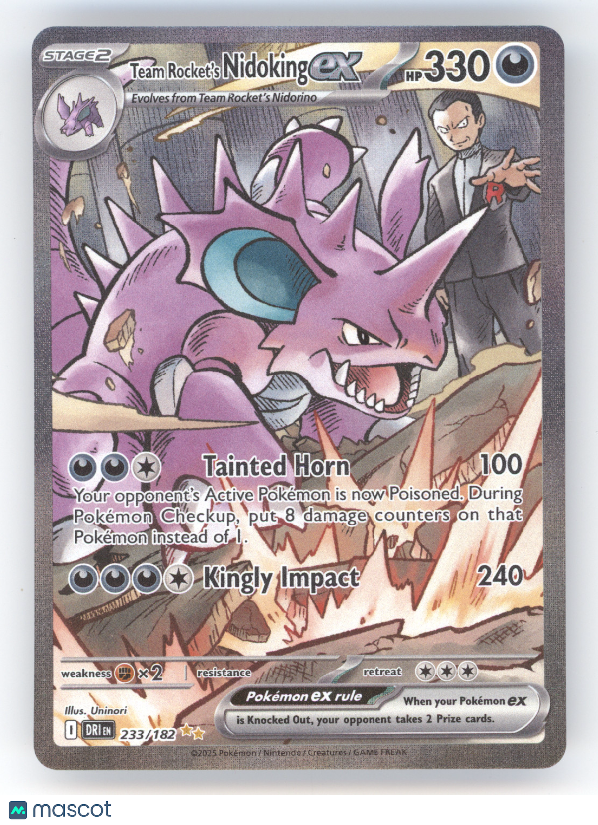 2025 S&V Destined Rivals Team Rocket's Nidoking ex Secret Rare #233/182