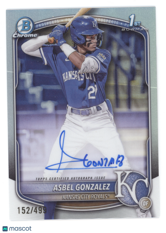 2025 Bowman Chrome Prospect Autographs Asbel Gonzalez #CPA-AG Refractor 152/499