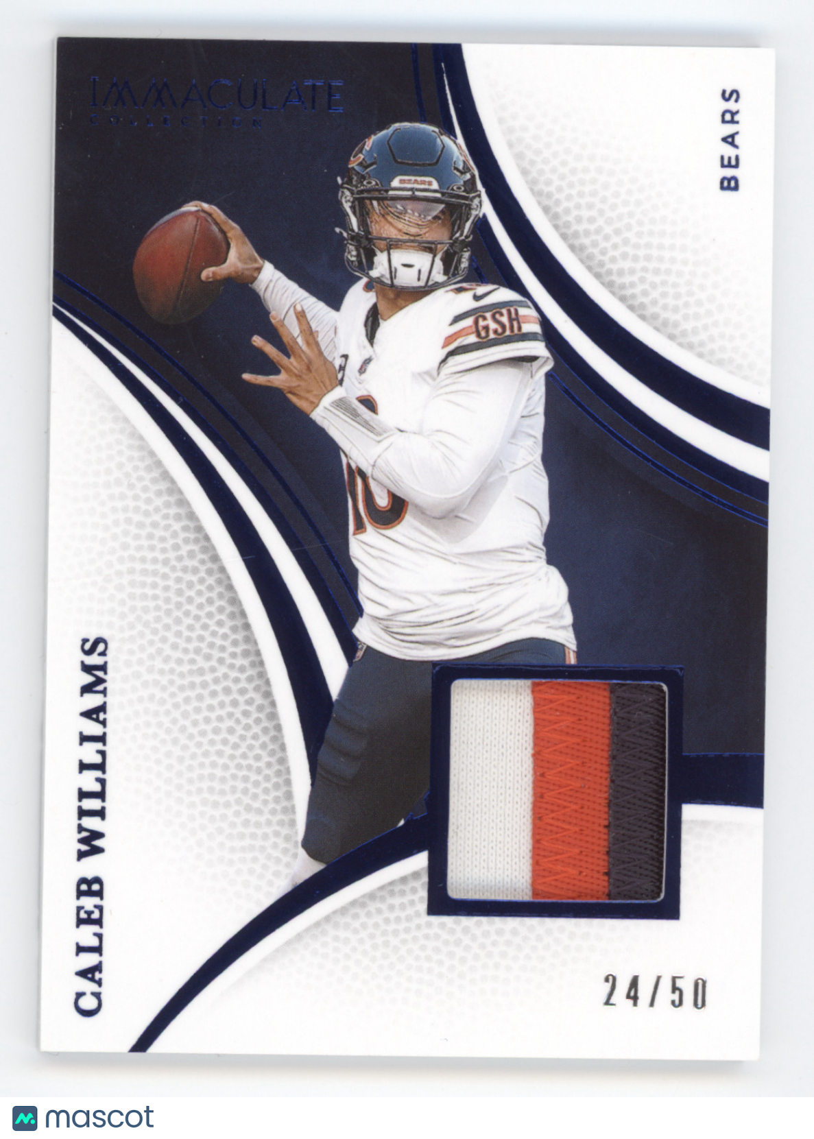 2025 Panini Immaculate Collection Caleb Williams #75 Blue 24/50 Patch