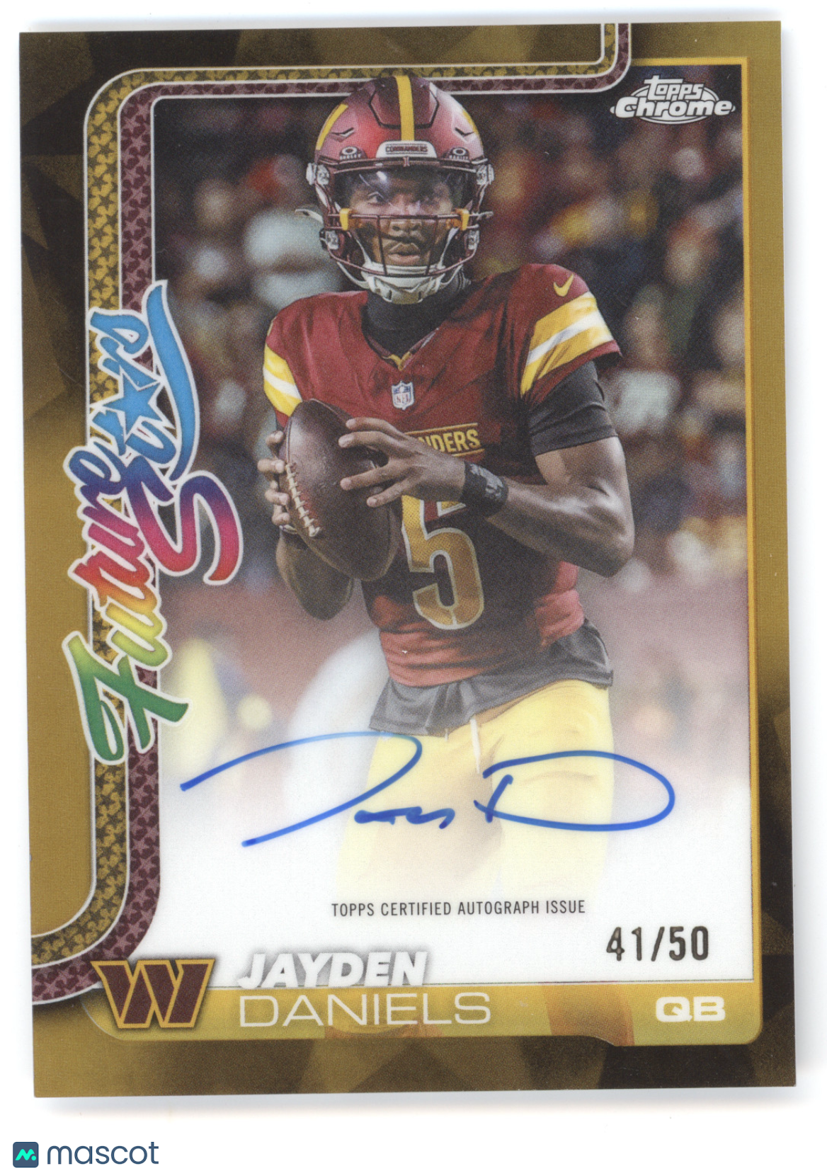 2025 Topps Chrome Future Stars Autograph Jayden Daniels #FSA-JD Gold 41/50