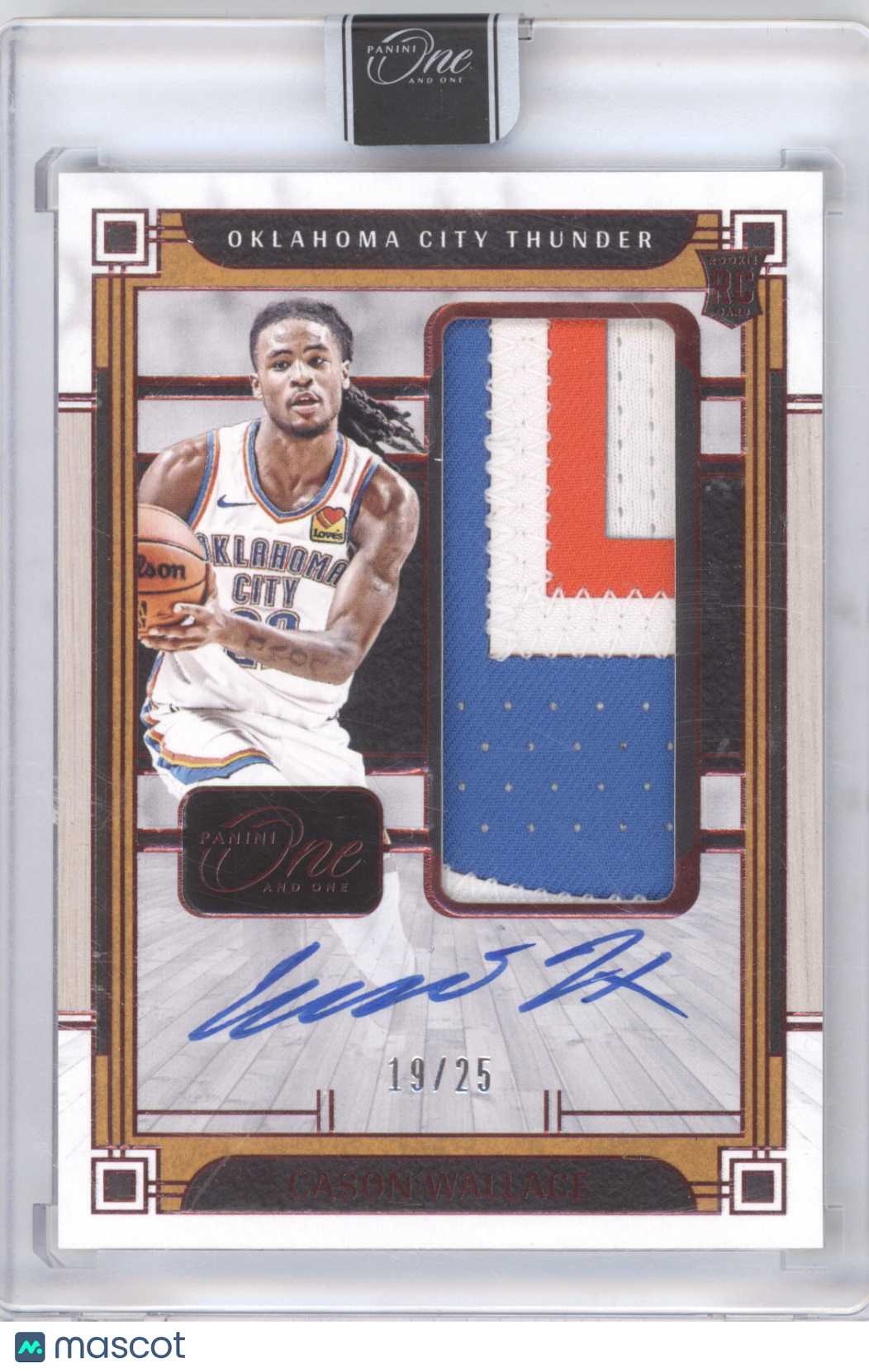 2023 Panini One and One Jumbo Jersey Auto Cason Wallace #RJJ-CWL Red RC 19/25