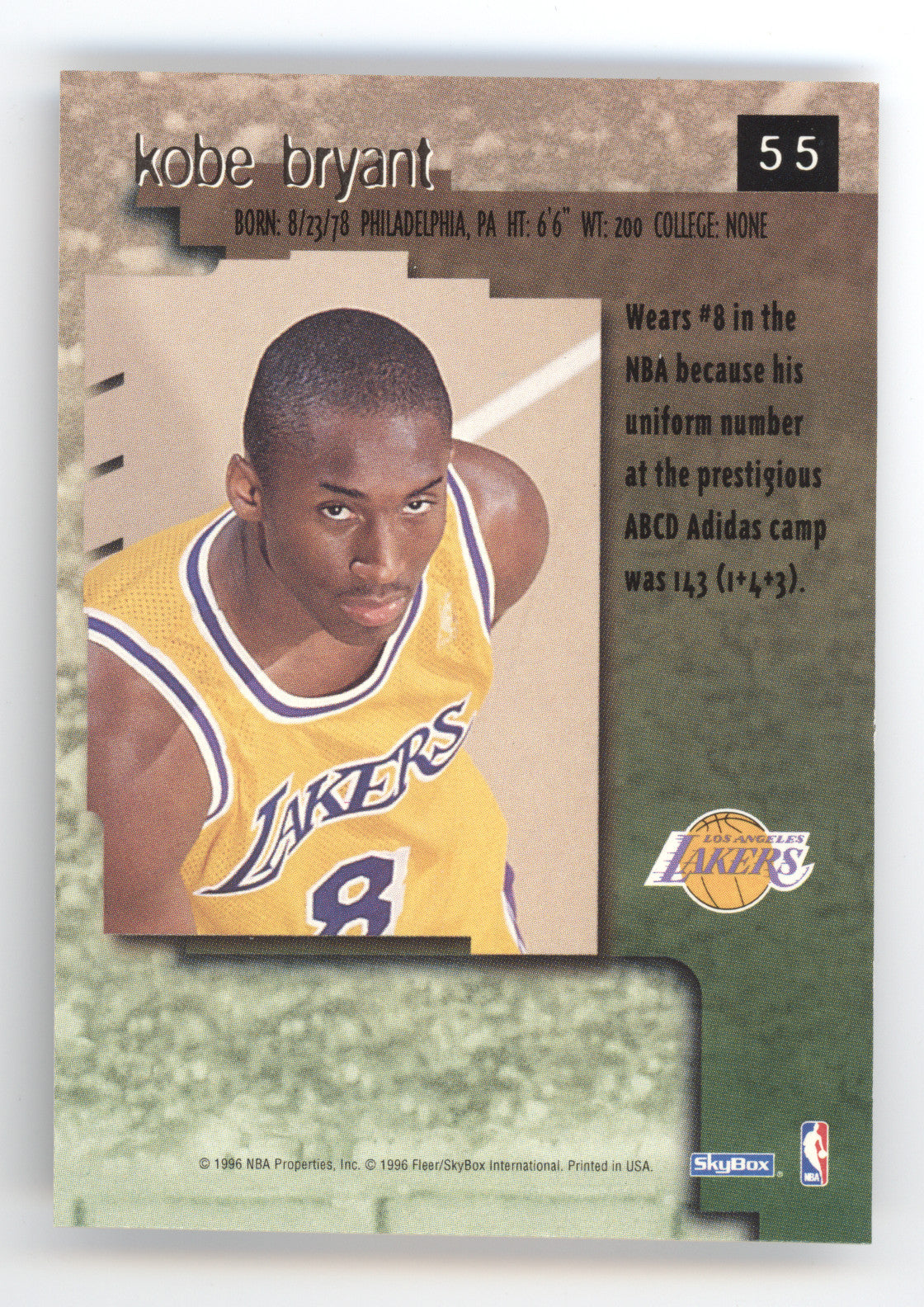 1996 SkyBox Premium Kobe Bryant #55 RC