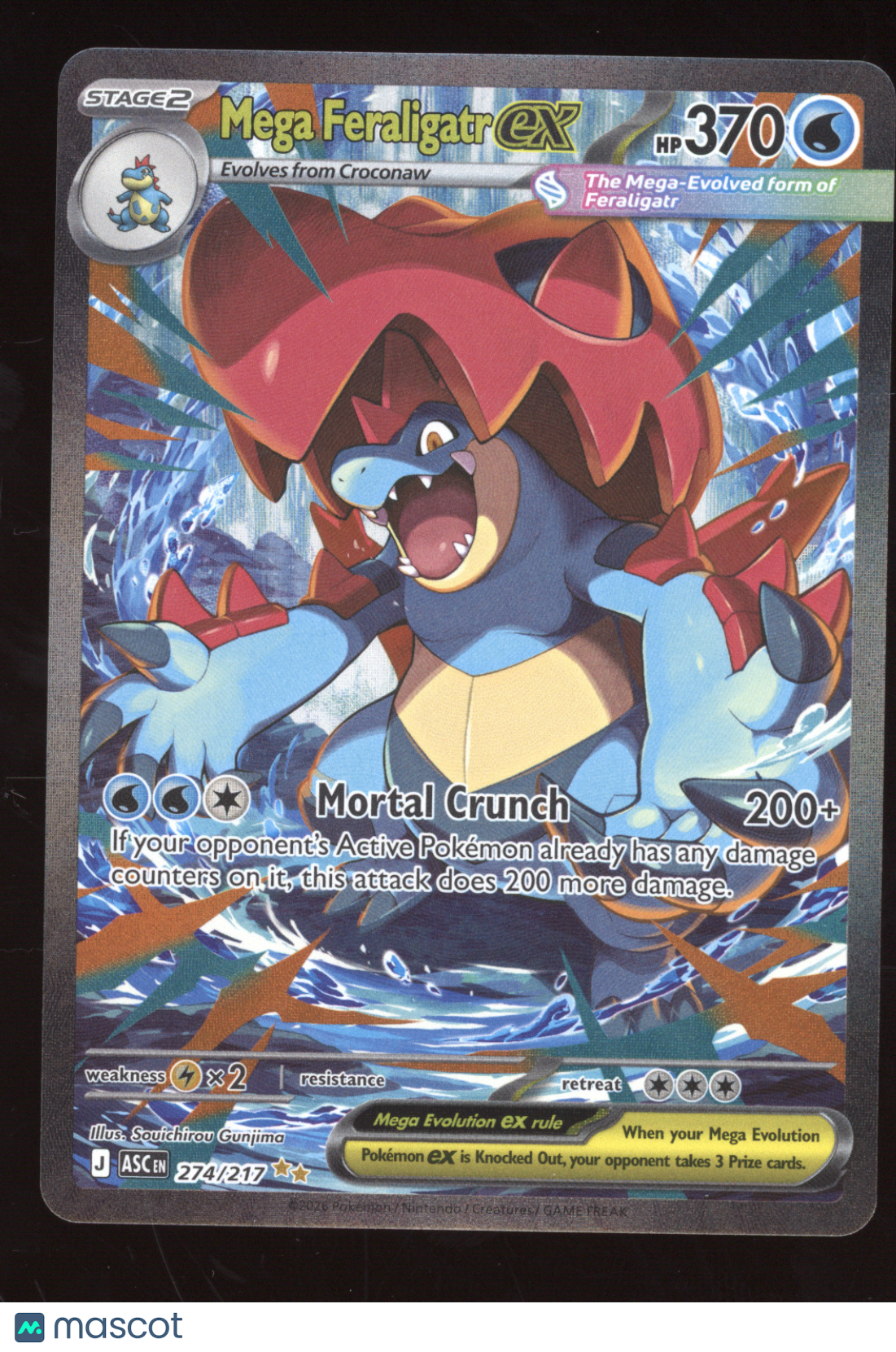 2026 Mega Evolution Ascended Heroes Mega Feraligatr ex Secret Rare #274/217