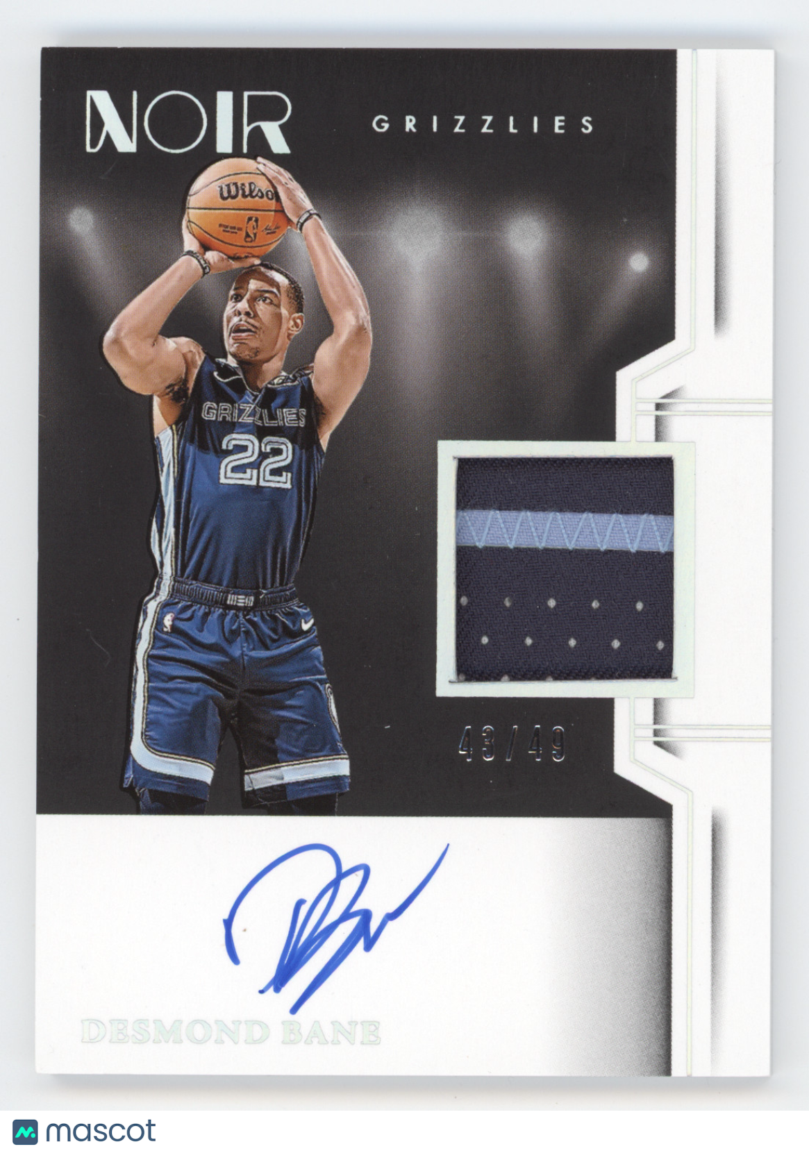 2024 Panini Noir Desmond Bane #PC-DBN Patch 43/49 Memorabilia