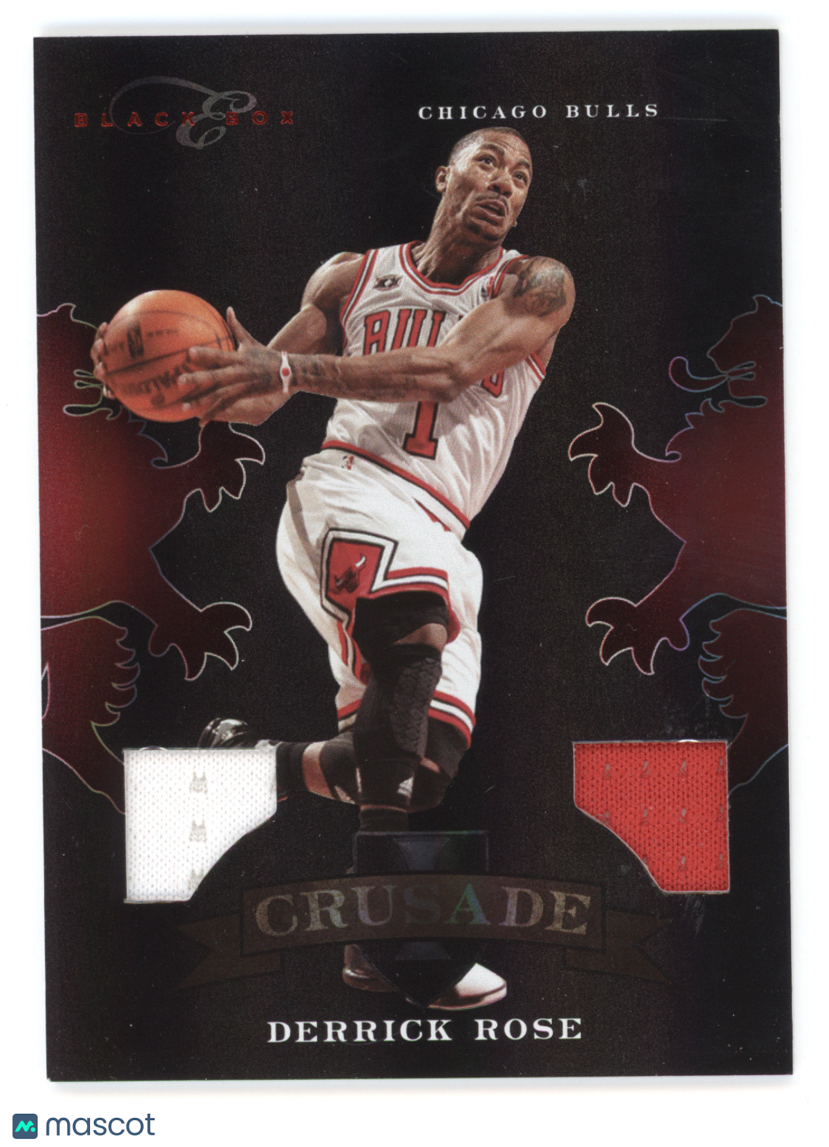 2011 Panini Black Box Crusade Derrick Rose #1 92/99 Dual Patch Game-worn