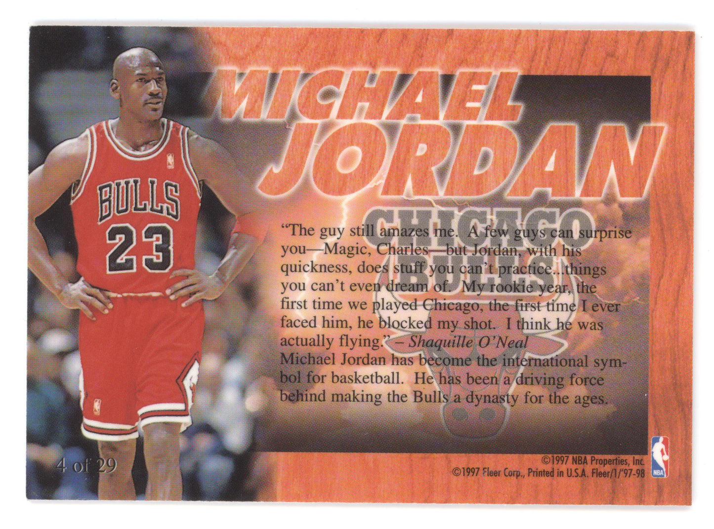 1997 Flair Hardwood Leader Michael Jordan #4 of 29
